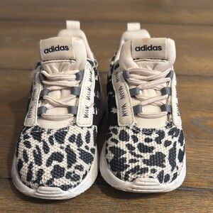 Adidas Toddler Leopard Print Sneakers - Black and Cream